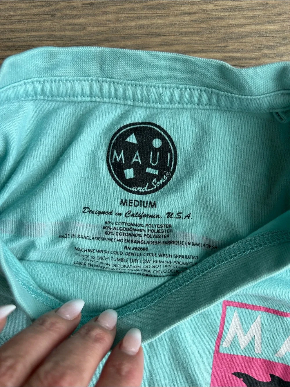 Maui and Sons Men's Turquoise Logo T-Shirt
